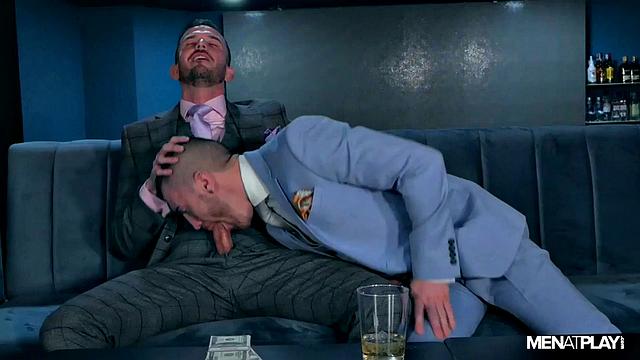 rugged mafiosi studs in sharp suits trade deep kisses and hard fucks in a high-stakes office encounter