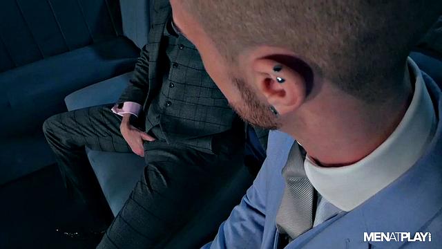 rugged mafiosi studs in sharp suits trade deep kisses and hard fucks in a high-stakes office encounter
