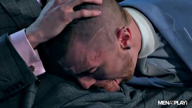 rugged mafiosi studs in sharp suits trade deep kisses and hard fucks in a high-stakes office encounter
