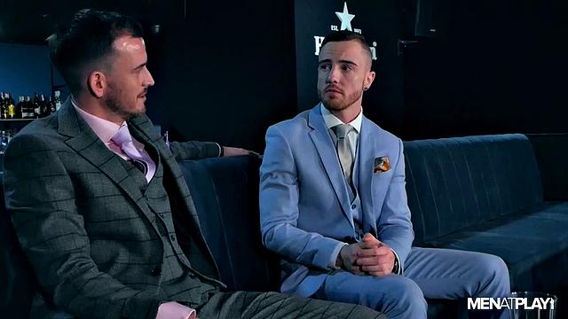 rugged mafiosi studs in sharp suits trade deep kisses and hard fucks in a high-stakes office encounter