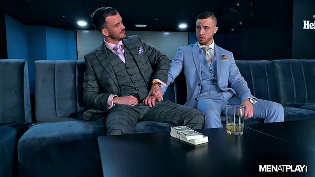 rugged mafiosi studs in sharp suits trade deep kisses and hard fucks in a high-stakes office encounter