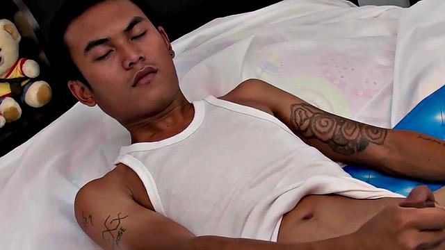 Amateur twinks wank cock and cum in solo action