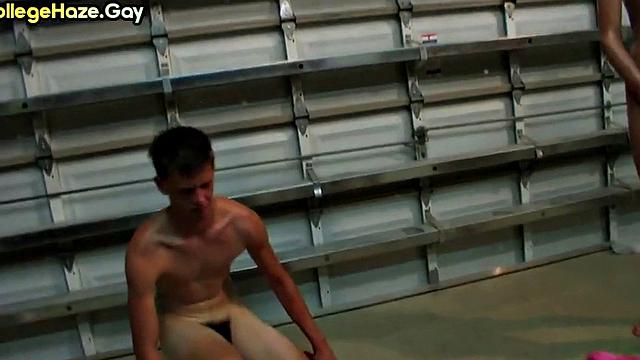 Skinny college boy fucked 4 fraternity in front voyeurs