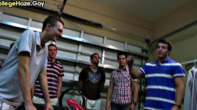 Skinny college boy fucked 4 fraternity in front voyeurs