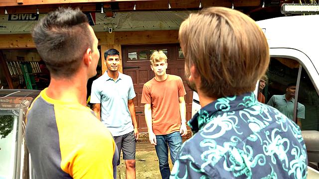 Twink screams from pleasure while being by BF