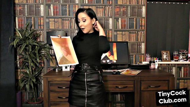 CFNM bitch talks dirty about small dicks while talking dirty