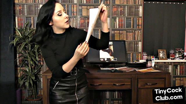 CFNM bitch talks dirty about small dicks while talking dirty