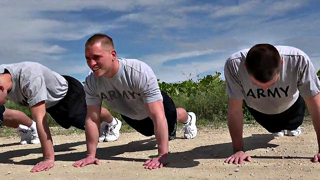 Black army stud rimmed in outdoor anal orgy