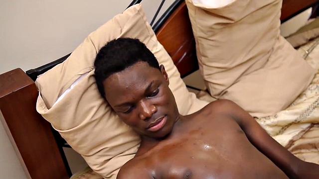 Petite African masturbating solo