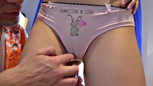 Watch Miss Torpedo's tight pussy get pounded in doggystyle with panties on!