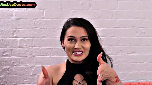 CFNM domina in lingerie and heels pegs subs asshole