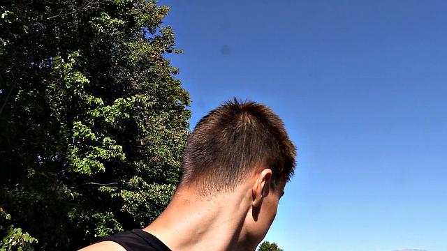 Real pulled dude sucks cock and gets assfucked outdoor