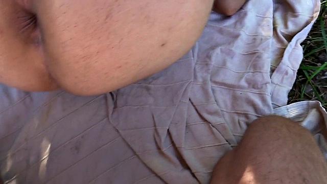 Real pulled dude sucks cock and gets assfucked outdoor