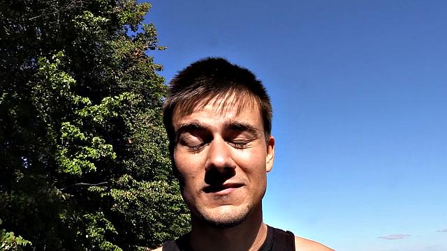 Real pulled dude sucks cock and gets assfucked outdoor