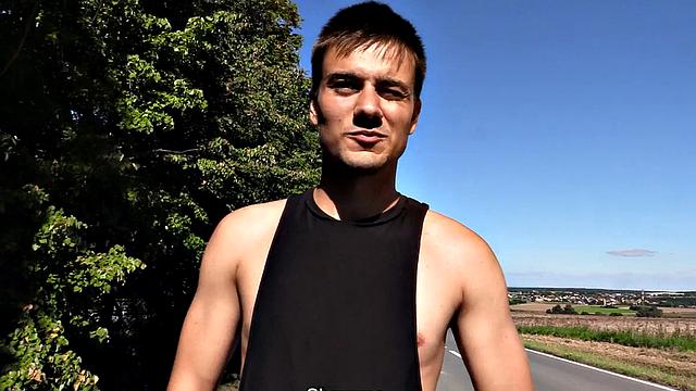 Real pulled dude sucks cock and gets assfucked outdoor