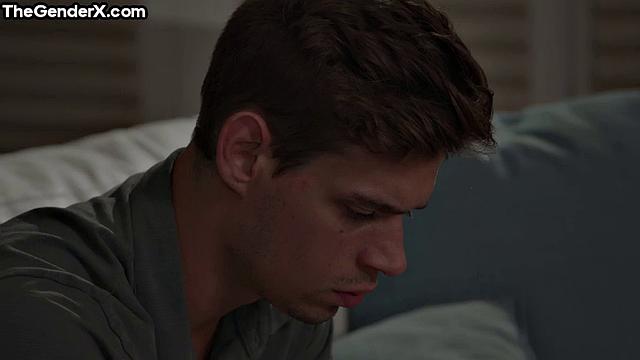 Lucky stud butt-fucking cute trans babe