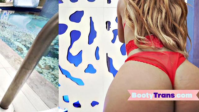 A oily big-ass Latina twerk and blow outdoors with her man