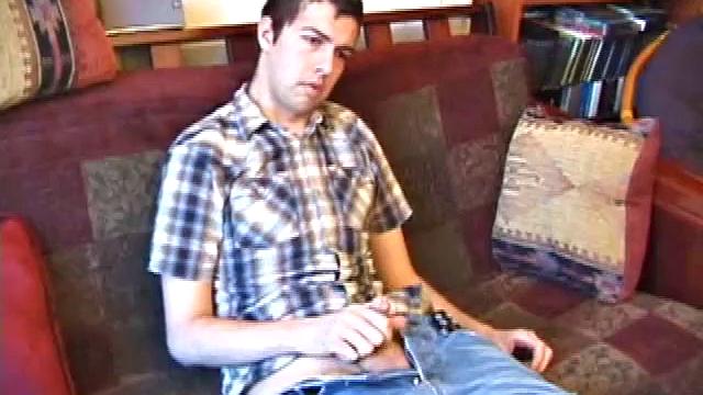 This shy and quiet guy has a pleasant surprise in his pants. Luis takes his time stripping naked to reveal a nice looking cock.