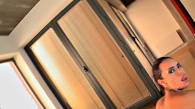 Big-titted maid sucks cock and gets anal pounded by BBC