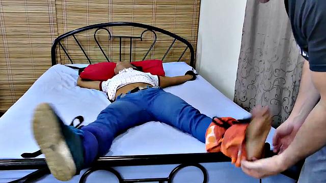 Twink Asian breeded and blown by after feet foreplay