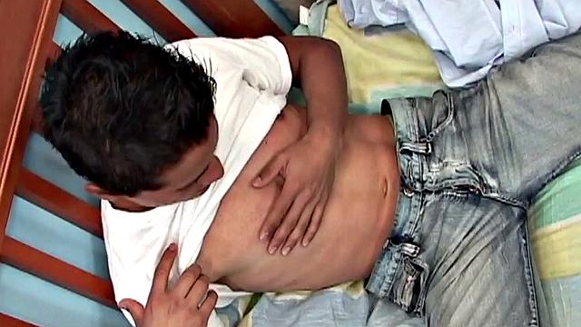 Solo amateur Spanish twink jerks cock in homemade action