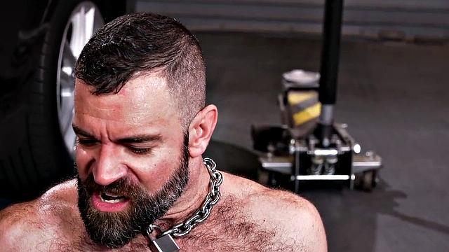 Car mechanics fisted in extreme fisting 3some by stud