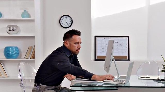 Petite secretary fucked at office