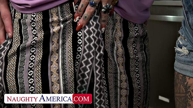 Busty babe Indica Flower takes huge dick from friend's boyfriend.