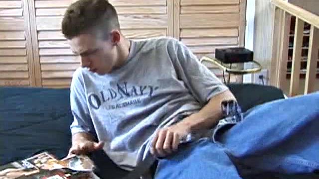Shane is spending a lazy afternoon flippng through his favorite straight porn magazine. He starts stroking his dick slow till it gets fully hard.
