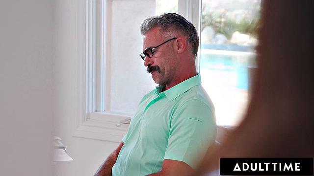 ADULT TIME - Pervert Lilith Grace Uses Stepmom's Phone To Tease New Stepdad With Feet & Dildo Clips