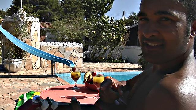 Blonde with tattoos gets her tight pussy and bald pussy oiled up and fucked hard in the open