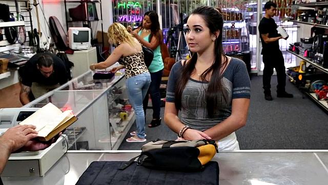 Busty babe covered in cum by owner after fucking