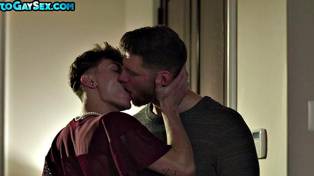 Rimjob jock with hairy chest enjoys anal with blowjob stud