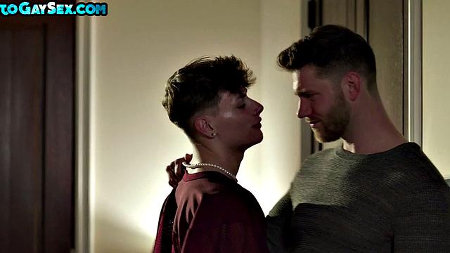 Rimjob jock with hairy chest enjoys anal with blowjob stud