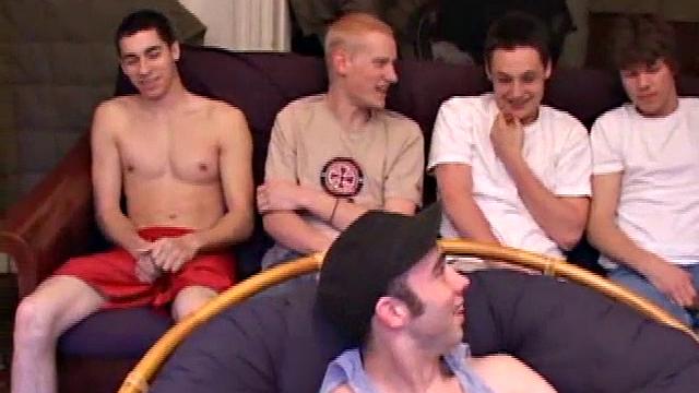 watch gunner, matt, kaos, levi and tapher go wild together in a hot gay group session
