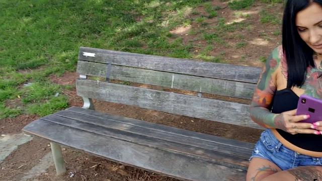 Inked babe picked up outdoors for sex after sucking dick