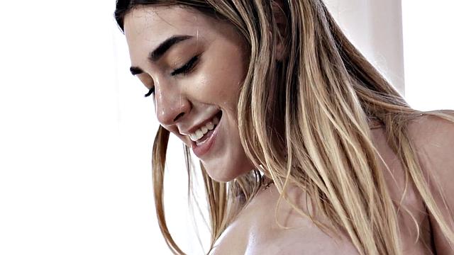 Pierced titted dyke pleasuring busty babe with big tits