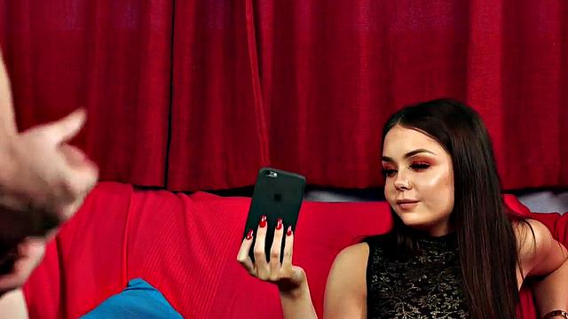 Voyeur CFNM femdom in stockings teases guy who jerks