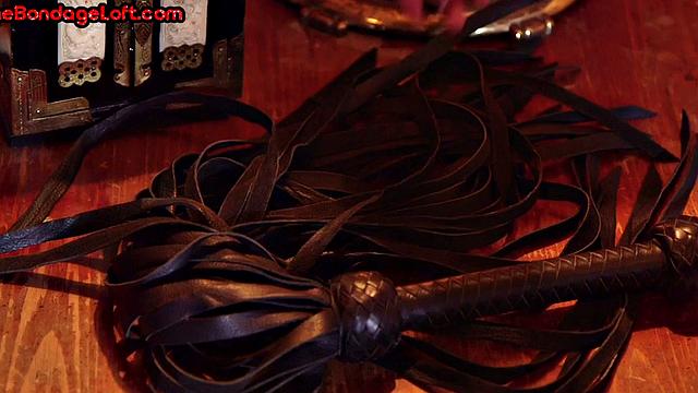 Petite whipped sub sued and fucked in FFM by dom dude