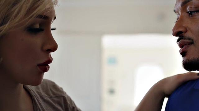 BBC pounds tattooed interracial shemale in the ass with his big cock