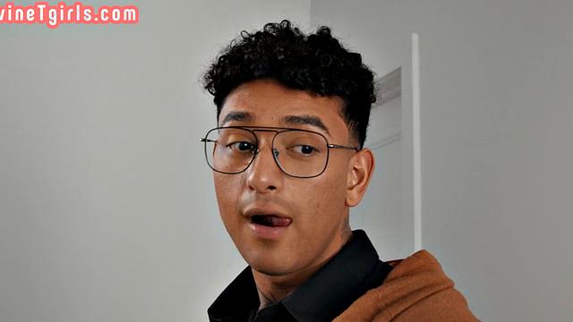 Curvy trans in stockings doggystyled by her BF