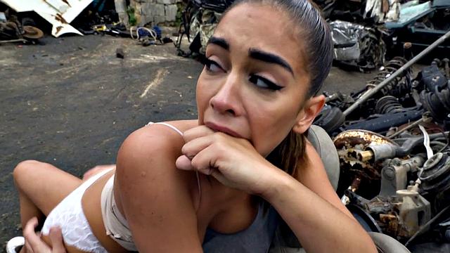 A Latina babe in thongs get her tight ass drilled in POV outdoor action