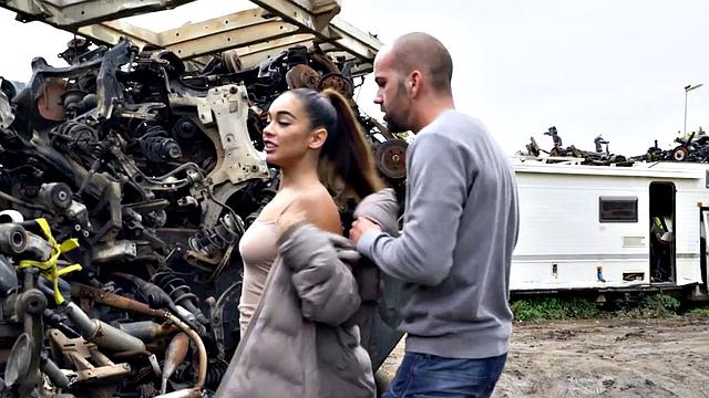 A Latina babe in thongs get her tight ass drilled in POV outdoor action