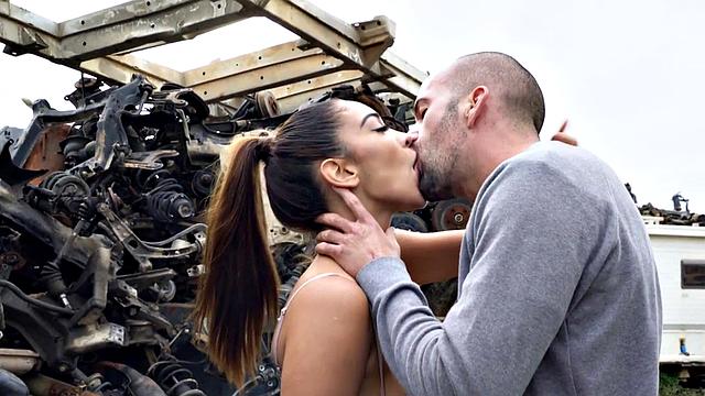 A Latina babe in thongs get her tight ass drilled in POV outdoor action