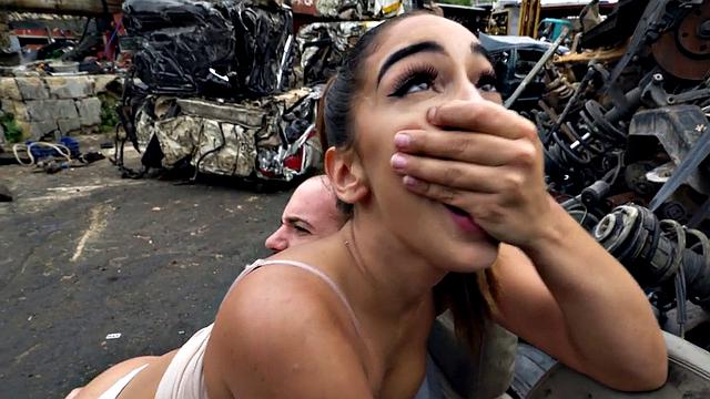 A Latina babe in thongs get her tight ass drilled in POV outdoor action