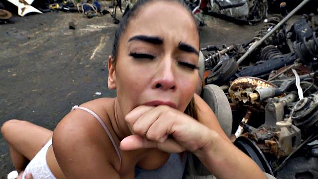 A Latina babe in thongs get her tight ass drilled in POV outdoor action