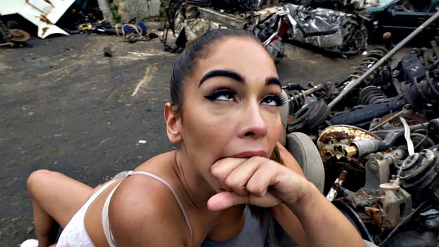 A Latina babe in thongs get her tight ass drilled in POV outdoor action