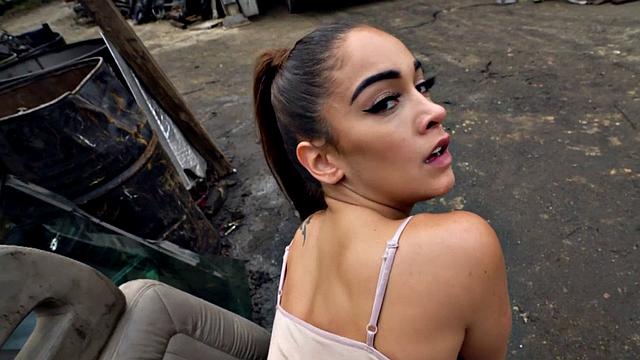 A Latina babe in thongs get her tight ass drilled in POV outdoor action