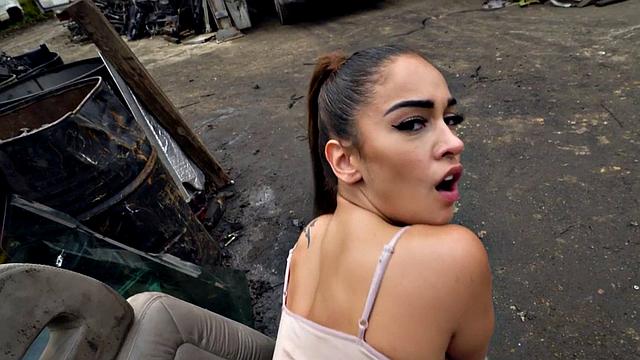 A Latina babe in thongs get her tight ass drilled in POV outdoor action