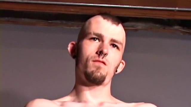 As soon as Nick Stevens gets undressed, he grabs some lube and starts to work on his swelling cock. It doesn't take too much stroking before Nick coaxes out a huge messy cum load.